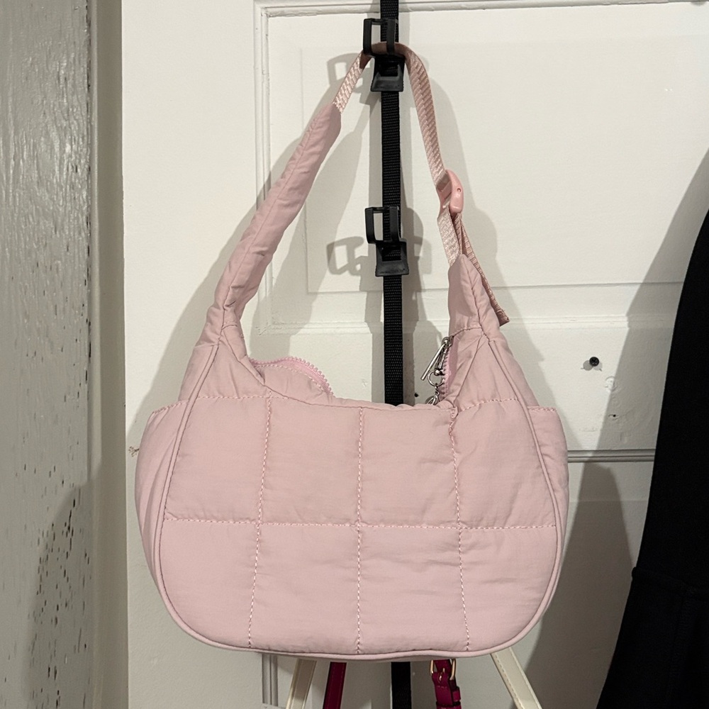 SHEIN Pink Quilted Shoulder Bag